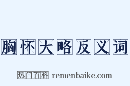 胸怀大略反义词是什么意思的图片